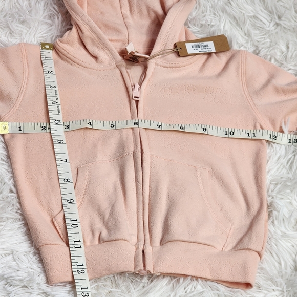 SKIMS Girls Kids Pink Quartz Pointelle Logo Full Zip Up Hoodie Size 3T/NWT - Picture 3 of 8